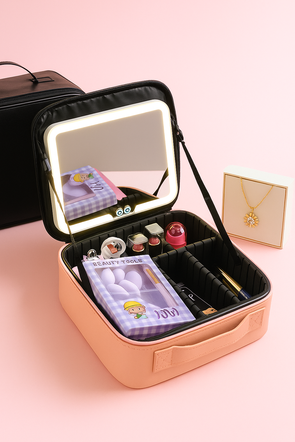 Maleta Led con maquillaje + GRATIS Collar Girasol